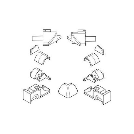 Kit couvertures pour profilé inférieur de paroi KUADRA A