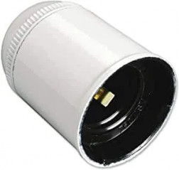 Toma E27, lisa, blanca, diámetro 10, 150W, 4A, 250V, anti-rotación