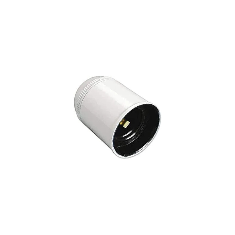 Douille E27, lisse, blanche, diamètre 10, 150W, 4A, 250V, anti rotation