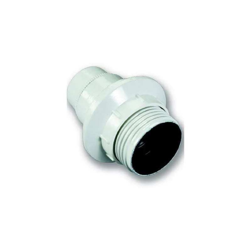 E14 white threaded socket, with ring, diameter 10, 6W, 2A, 250V