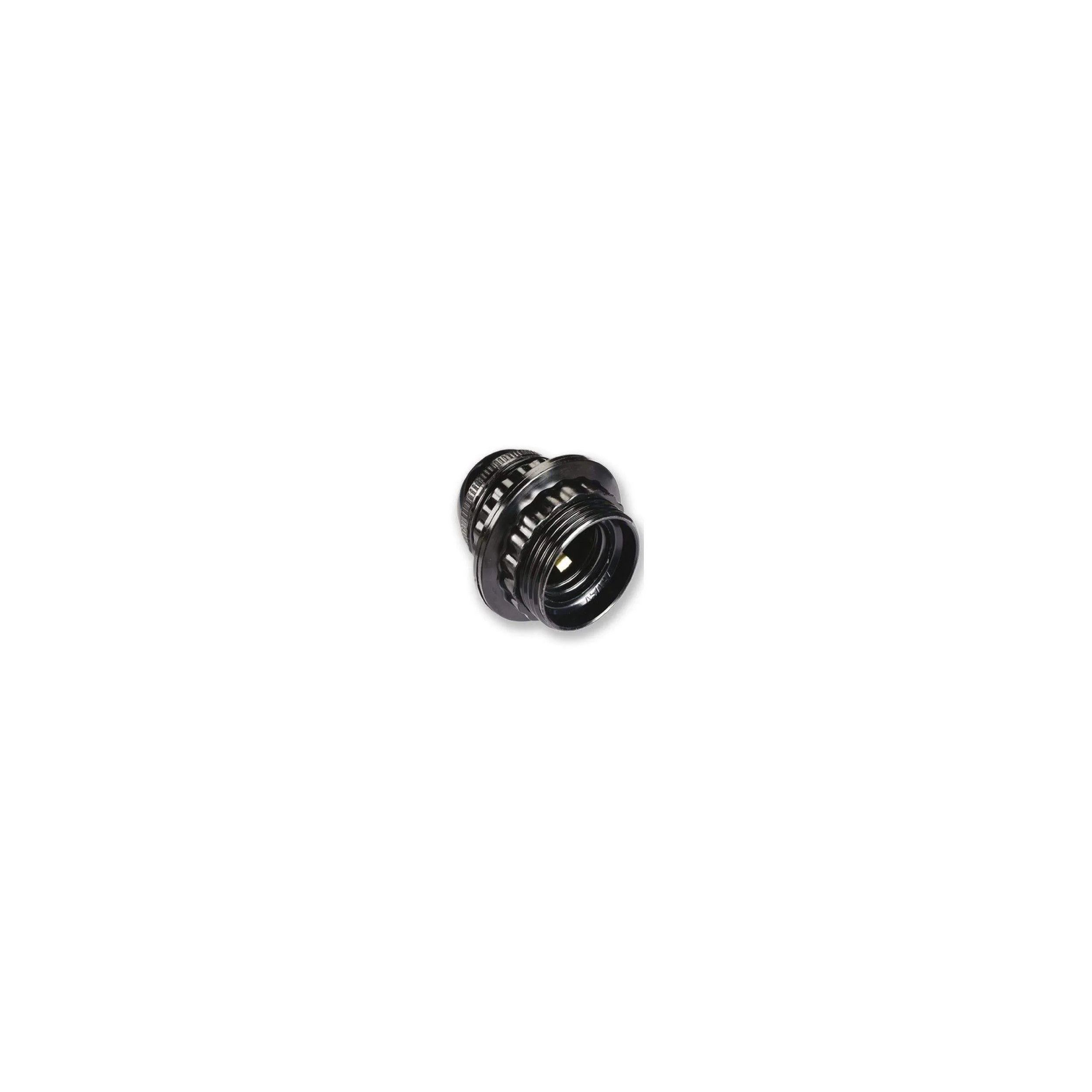 Douille E27 noire filetée avec bague, diamètre 10, 150W, 4A, 250V