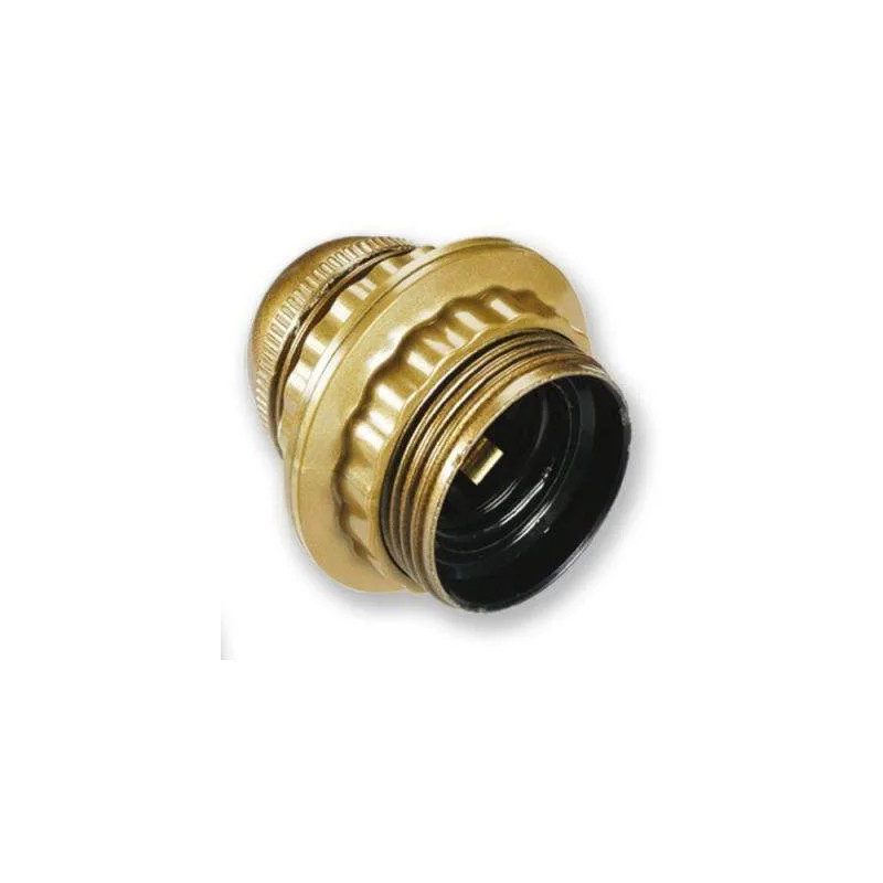 E27 gold threaded socket with ring, diameter 10, 150W, 4A, 250V