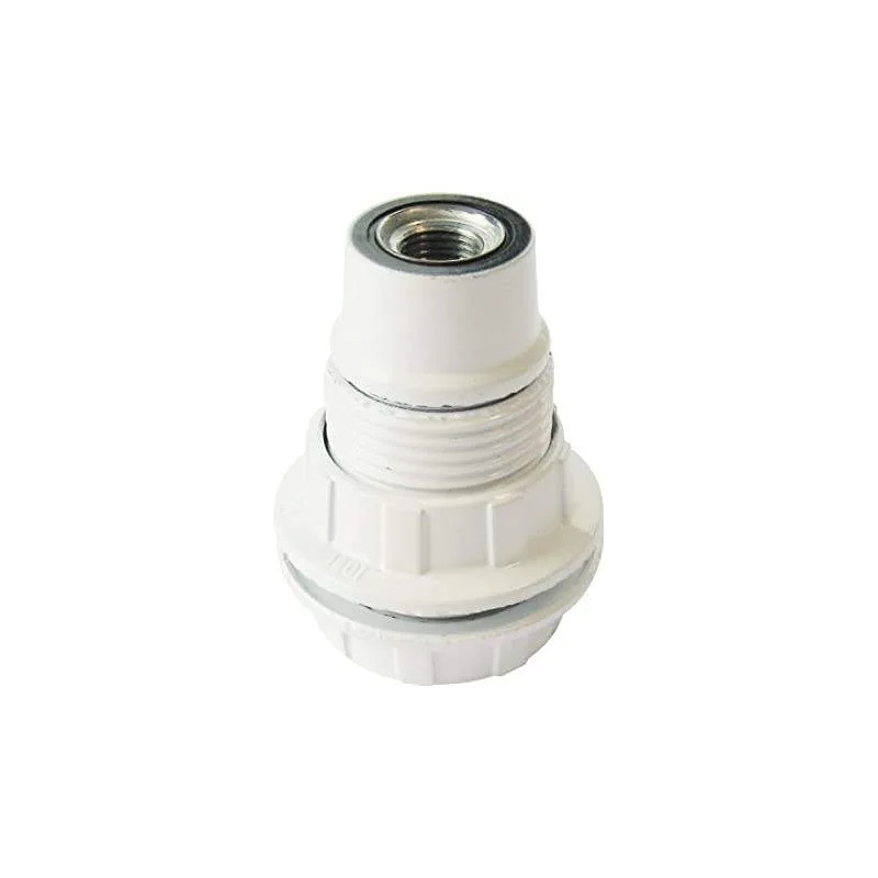 E14 white threaded socket with 2 rings, diameter 10, 60W, 2A, 250V