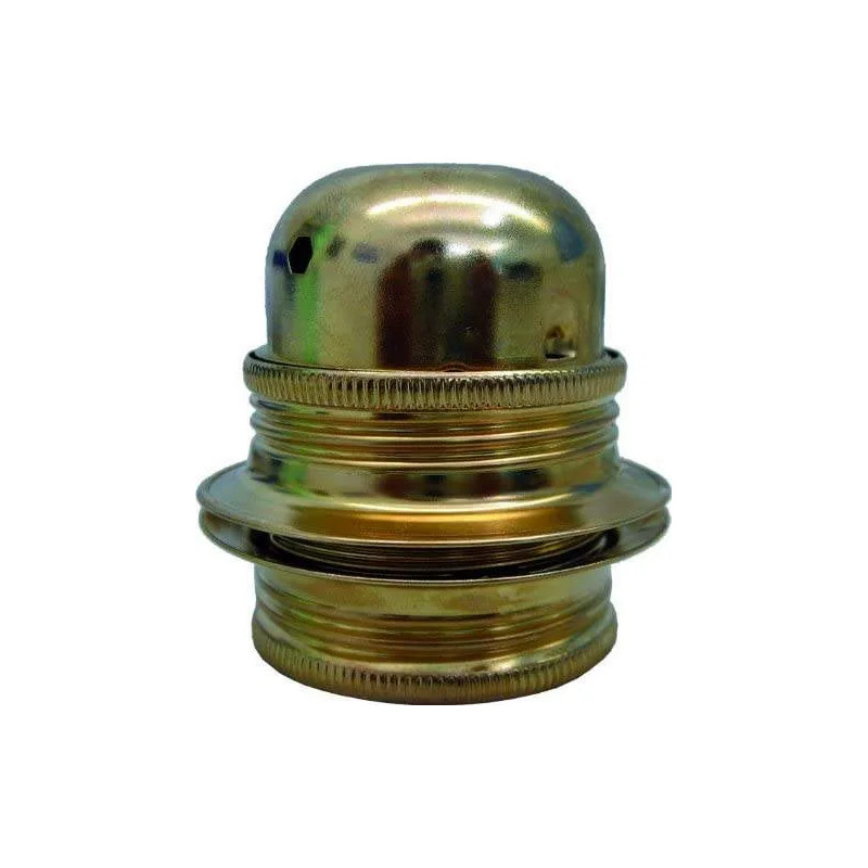 E27 gold threaded socket with 2 rings, diameter 10, 150W, 4A, 250V