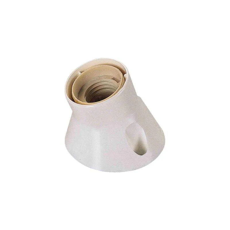 Lampholder for E27 bulb, white slanted wall