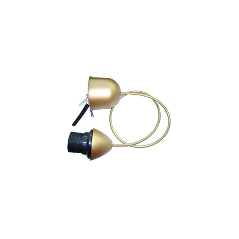 Plastic holder with E27 socket, length 60cm, 2x0.75mm2, gold