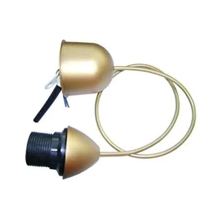 Plastic holder with E27 socket, length 60cm, 2x0.75mm2, gold