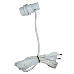 Adaptateur bouteille E14 avec interrupteur et fiche 2x0.75 à 1.5m, blanc