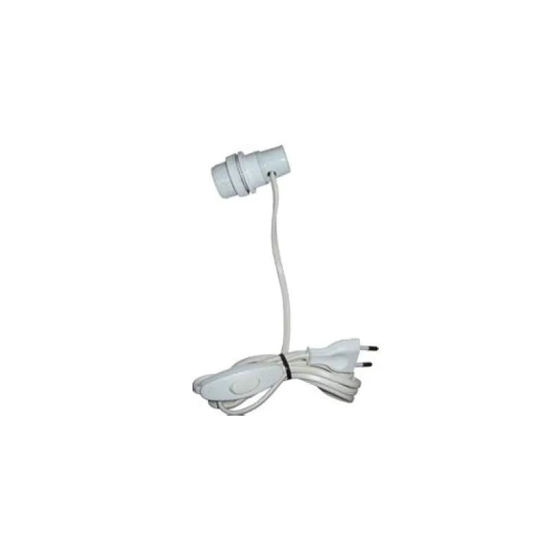 Adaptador bombilla E14 con interruptor y enchufe 2x0,75 a 1,5m, blanco