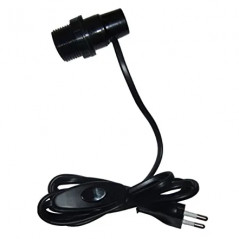 Adaptateur bouteille E14 avec interrupteur et fiche 2x0.75 à 1.5m, noir