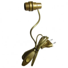 Adaptateur bouteille E14 avec interrupteur et fiche 2x0.75 à 1.5m, or