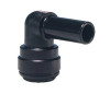 Black acetal elbow, 8mm, smooth shank, diameter 8mm