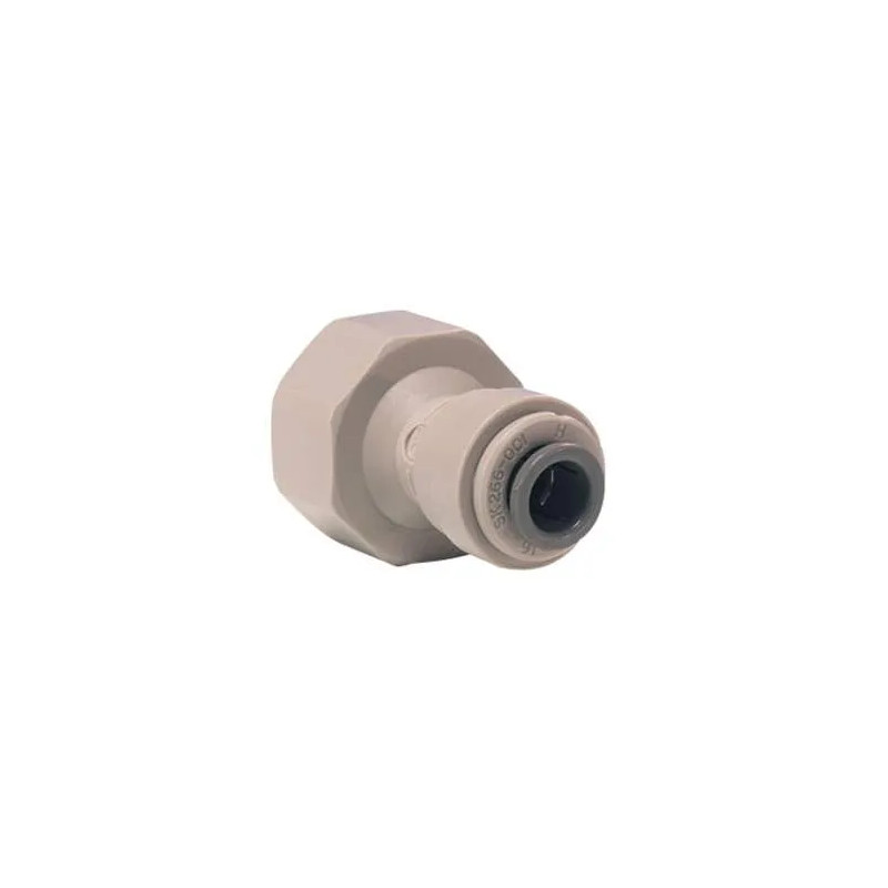 Female acetal union grey, flat bottom, 1/2, for 5/16" hose