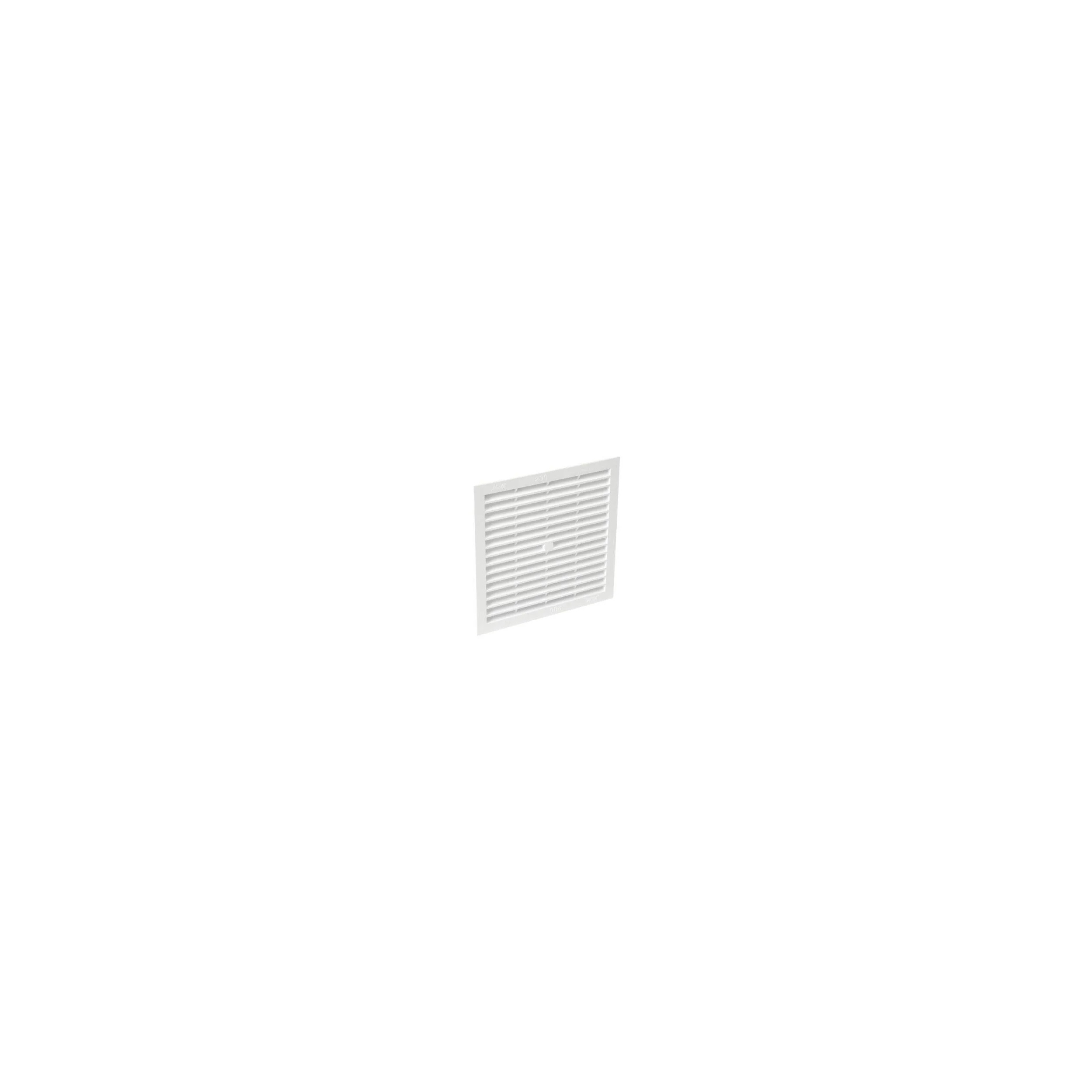 Grille carré 200 x 200 mm, blanche avec moustiquaire