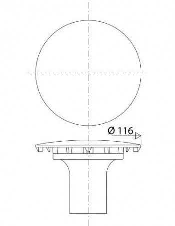 White ABS cover with 116mm diameter water guard tube