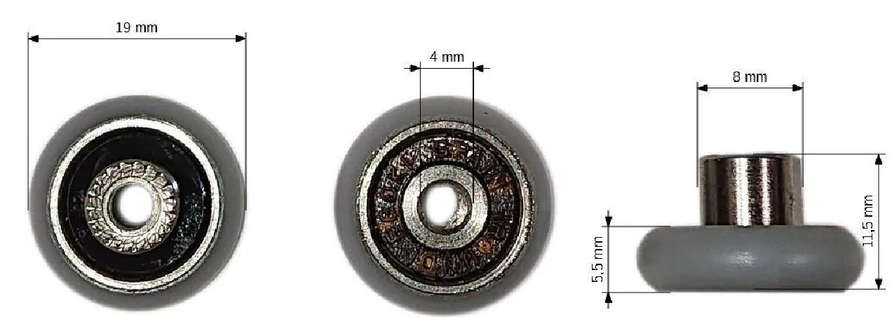 Ruota fissa ROU02 D.19mm ép.11.5mm