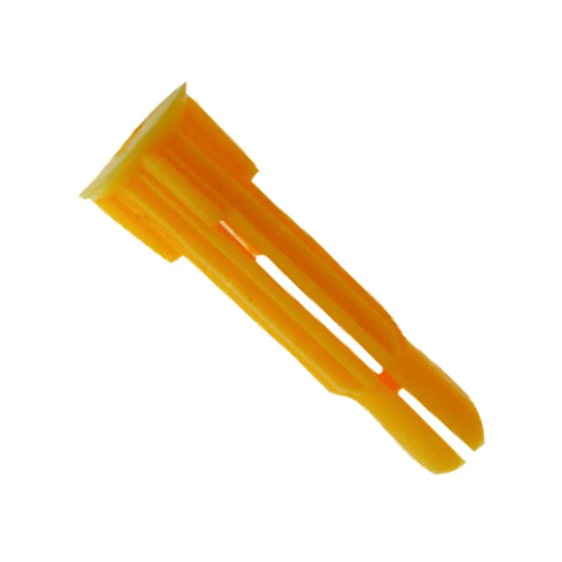 Cheville nylon PC jaune 6x27 mm pour vis bois, 100 pièces