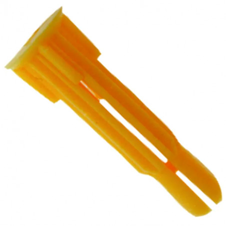 Cheville nylon PC jaune 6x27mm pour vis bois, 100 pièces