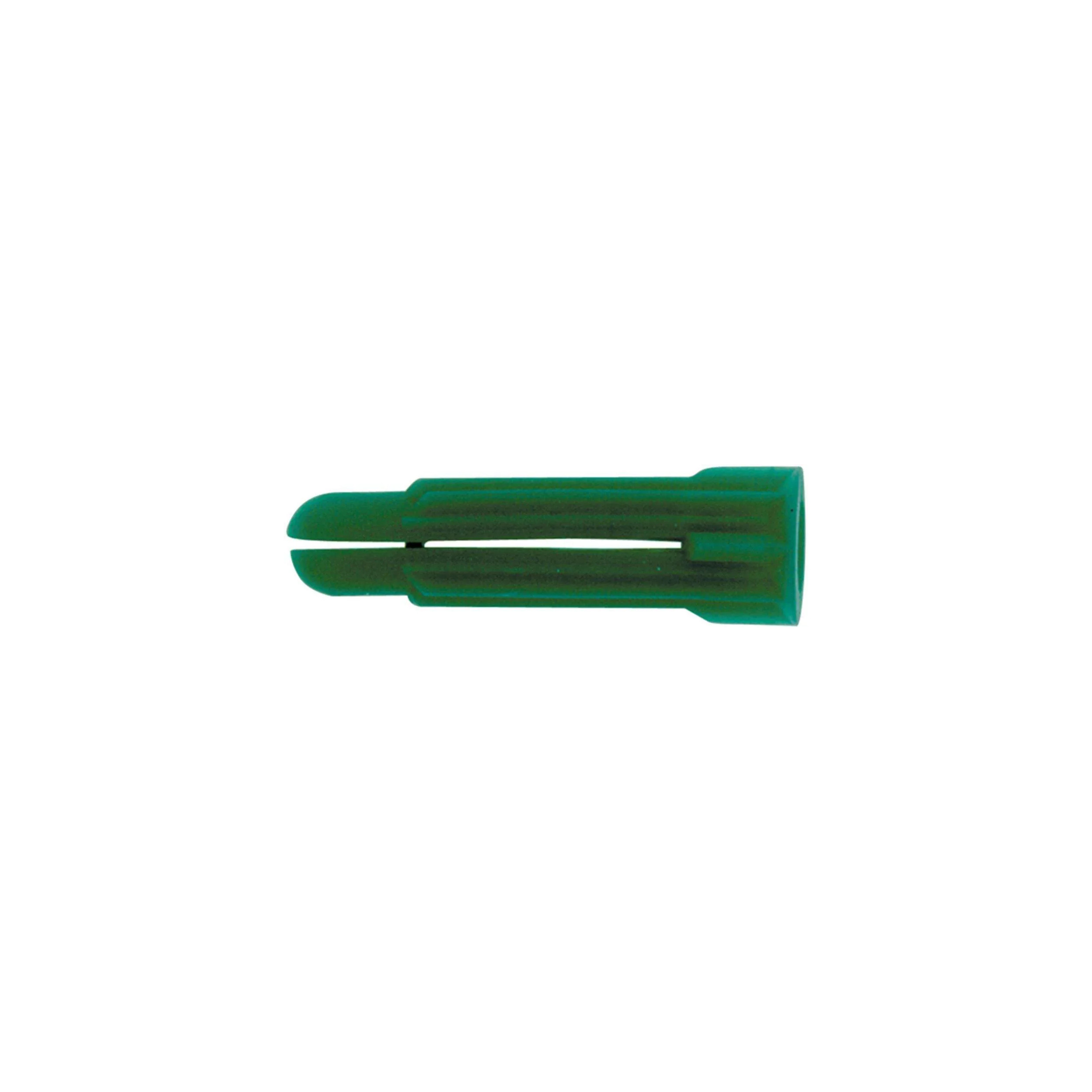 Cheville nylon PC verte 8x34mm pour vis bois, 100 pièces