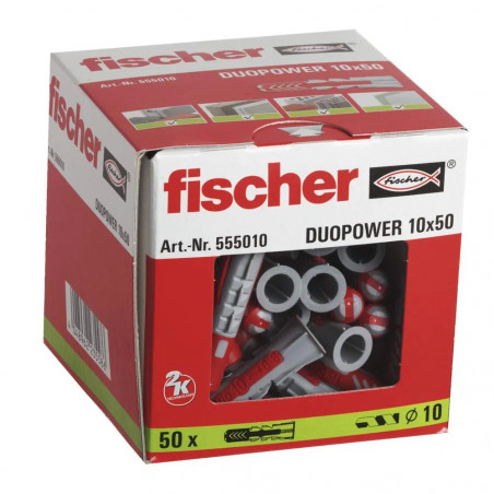 Assortiment de chevilles DUOPOWER + Vis - 65 pièces.