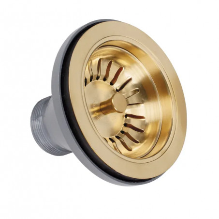 Scarico a cestello senza troppopieno, diametro 114,3mm oro 24 satinato