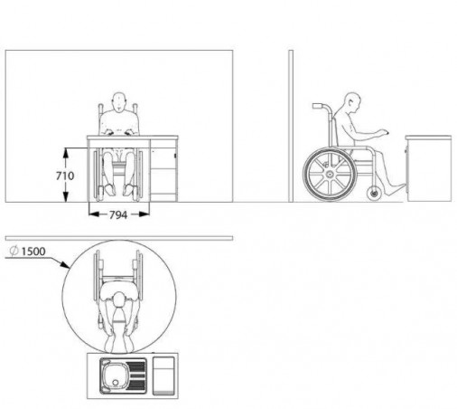 Evier kit 100x60, avec découpe pour Domino