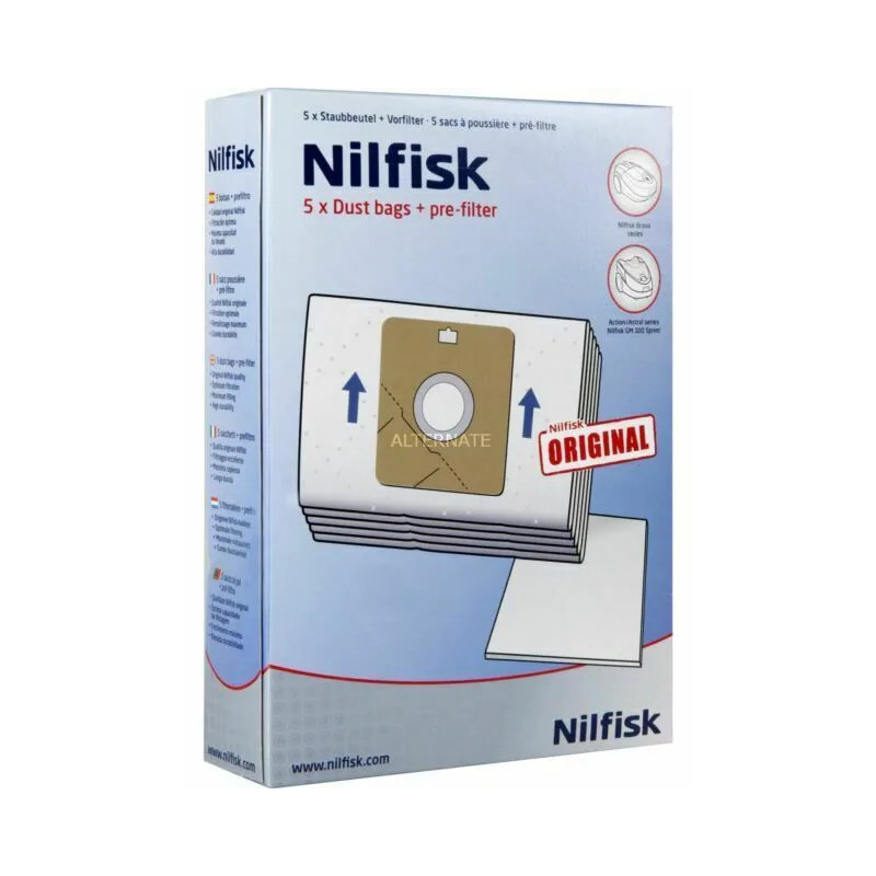 Boite de 5 sacs pour aspirateur NILFISK BRAVO