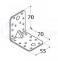 Reinforced galvanized angle 70x70x55x2.5 mm