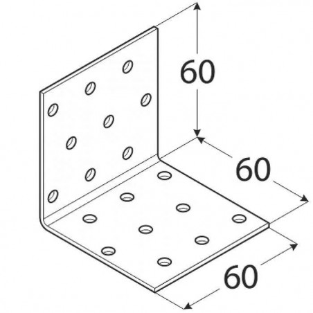 Single galvanized angle 60x60x60x2 mm