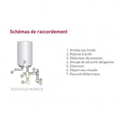 Chauffe eau électrique 100 litres vertical blindé 1200w, d. 560 mm h.770