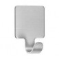 Adhesive hook, square, brushed metal, 1 piece