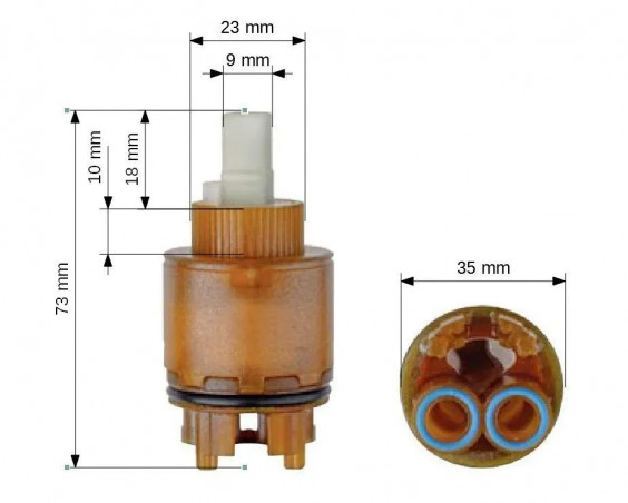 Cartouche Céramique diamètre 35 mm pour PF Robinetterie