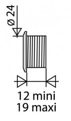 Verchromte Überlaufzierleiste Durchmesser 24mm, Länge 26mm