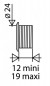 Coperchio del troppopieno cromato diametro 24mm, lunghezza 26mm