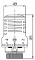 Thermostatkopf Watts mit vernickelter Mutter 30x1.5