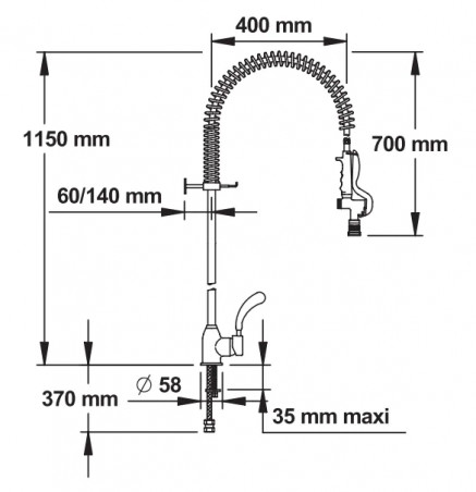 Robinet temporisé pour lave-main inox