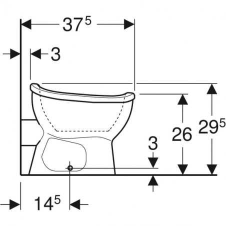 Cuvette Bébé à fond creux Geberit Bambini 37.5 cm