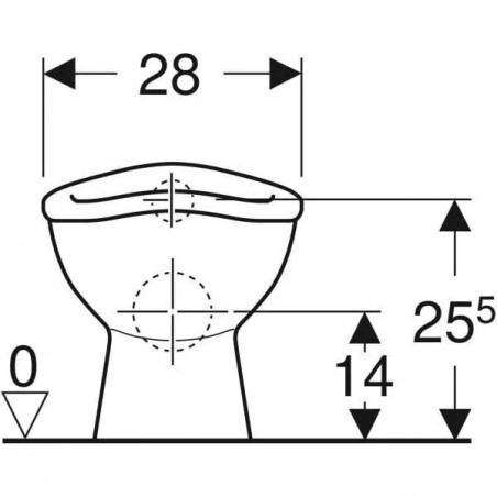 Cuvette Bébé à fond creux Geberit Bambini 37.5 cm