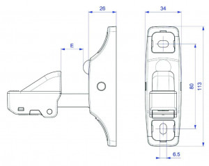 Tope de persiana automático, blanco, de 20 a 50 mm de grosor