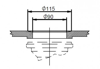 Basket drain without overflow, diameter 90mm