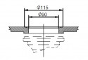 Basket drain without overflow, diameter 90mm