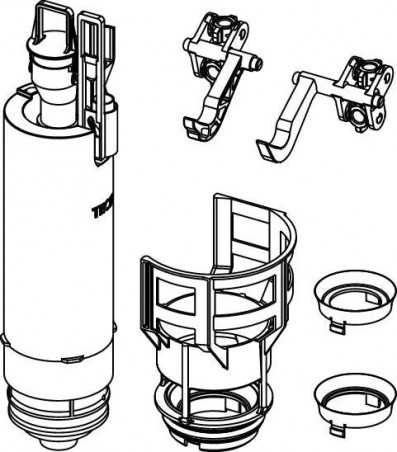 Mécanisme de chasse TECE A2 pour réservoir WC encastré, rinçage double touche