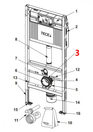 Drain pipe support for TECE support frame until 03/2017