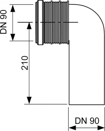 Pipe d'évacuation DN 90, PP, pour bâti support TECE