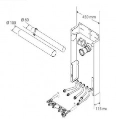 Ventouse sortie arrière latérale de remplacement avec applique 