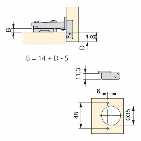 10 Manijas de muebles, diámetro 12mm, distancia central 128mm, acero niquelado satinado