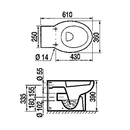 Adaptable toilet seat SELLES model Atlantis