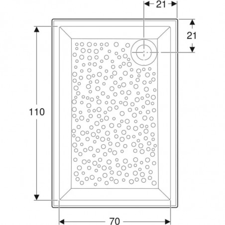 Receveur de douche rectangulaire à poser Bastia, 1200x800x70 mm