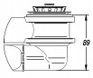 Space-saving basket strainer for sink with 60mm hole, with rectangular overflow