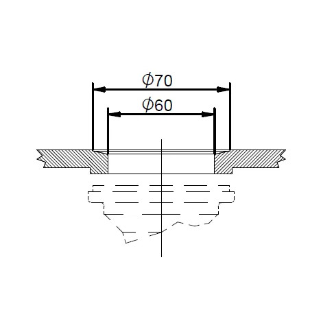 Bonde à panier gain de place pour évier avec trou 60mm, avec trop plein rectangulaire